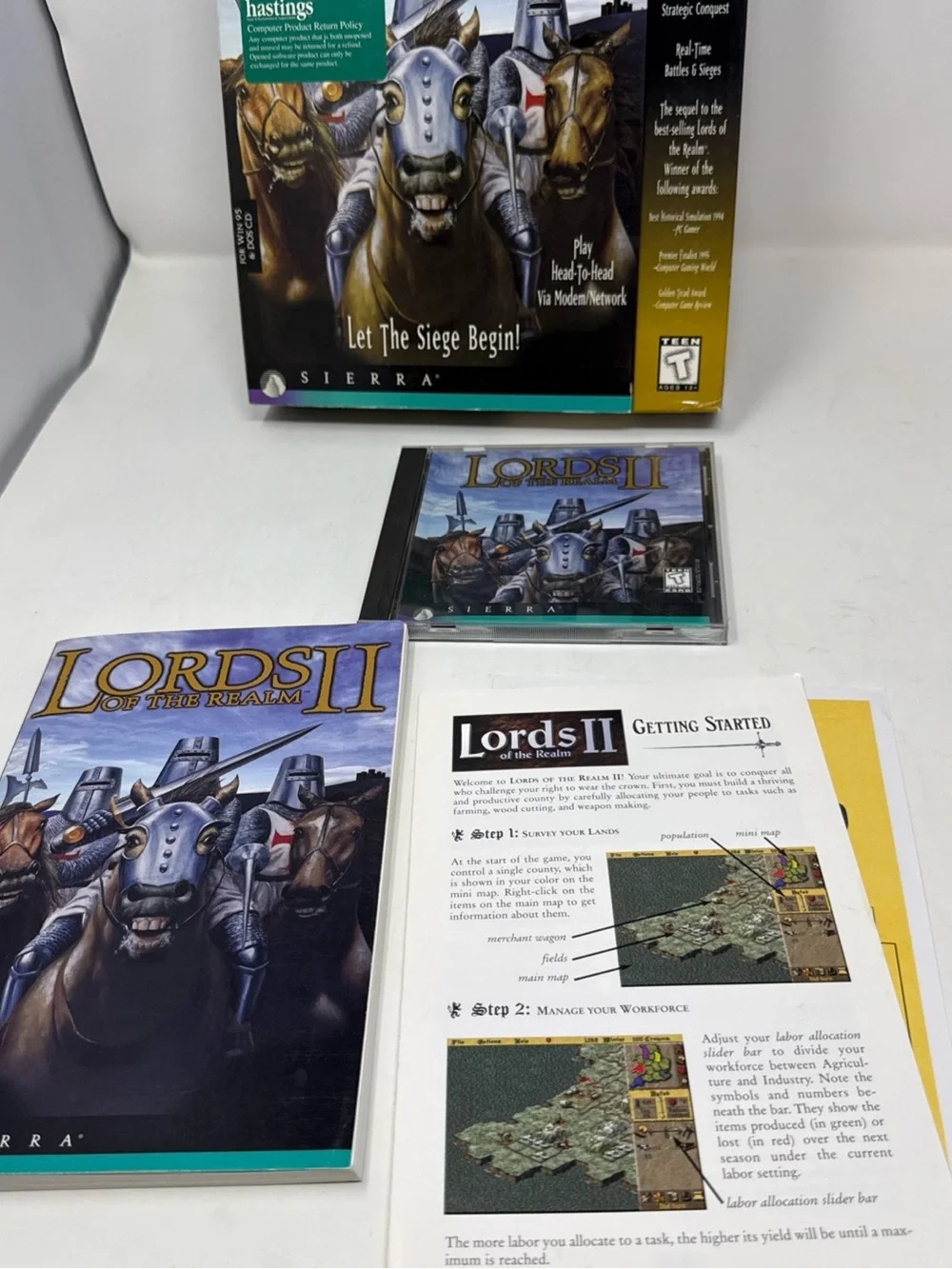 Lords of the Realm II PC Big Box Win 95 DOS CD Video Game Multiplayer